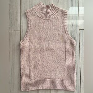GAP Vintage Chunky Knit Sleeveless Turtleneck Sweater Vest Pink Small